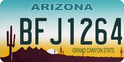 AZ license plate BFJ1264