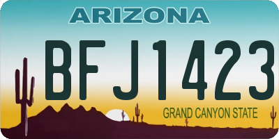 AZ license plate BFJ1423