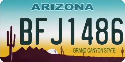 AZ license plate BFJ1486
