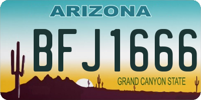 AZ license plate BFJ1666