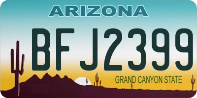 AZ license plate BFJ2399