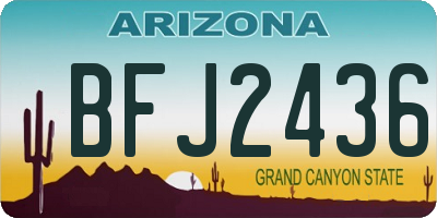 AZ license plate BFJ2436