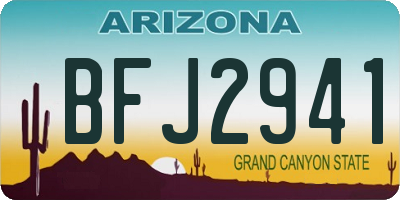 AZ license plate BFJ2941