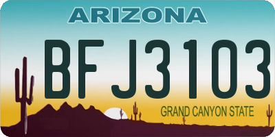 AZ license plate BFJ3103