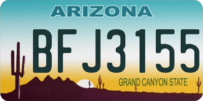 AZ license plate BFJ3155
