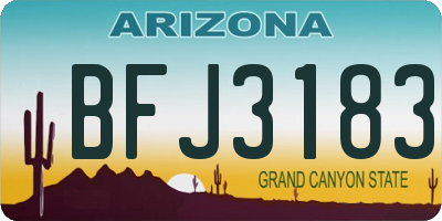 AZ license plate BFJ3183