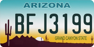 AZ license plate BFJ3199