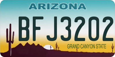 AZ license plate BFJ3202