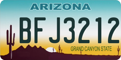 AZ license plate BFJ3212