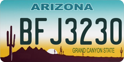 AZ license plate BFJ3230