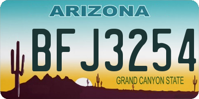 AZ license plate BFJ3254