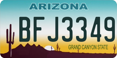 AZ license plate BFJ3349
