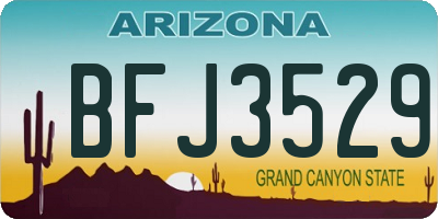 AZ license plate BFJ3529