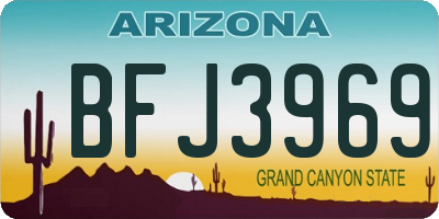 AZ license plate BFJ3969