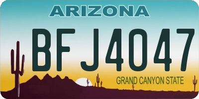 AZ license plate BFJ4047