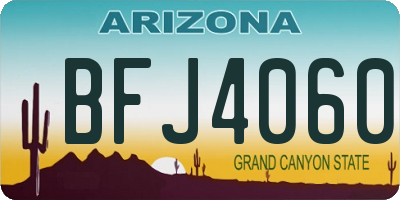 AZ license plate BFJ4060
