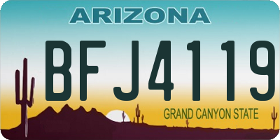 AZ license plate BFJ4119