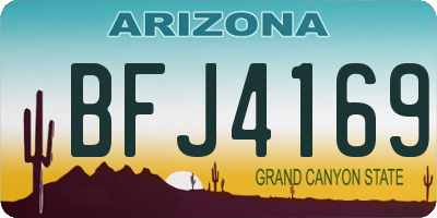 AZ license plate BFJ4169