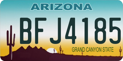 AZ license plate BFJ4185