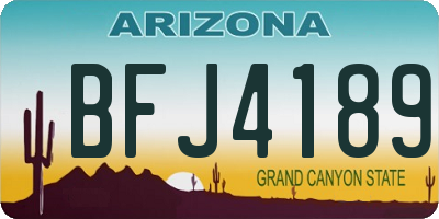 AZ license plate BFJ4189
