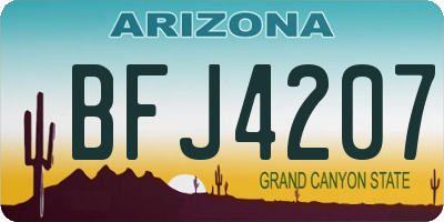 AZ license plate BFJ4207