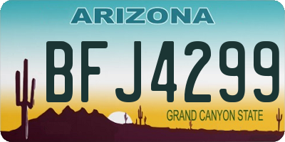 AZ license plate BFJ4299