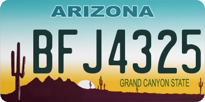 AZ license plate BFJ4325
