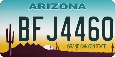 AZ license plate BFJ4460