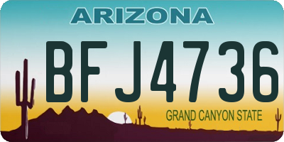 AZ license plate BFJ4736