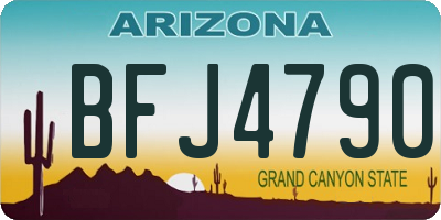 AZ license plate BFJ4790