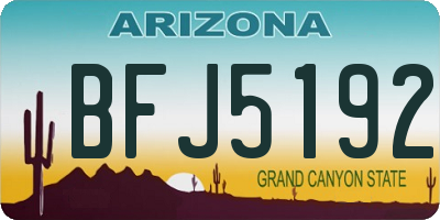 AZ license plate BFJ5192