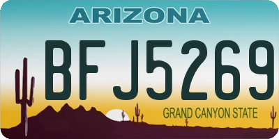 AZ license plate BFJ5269