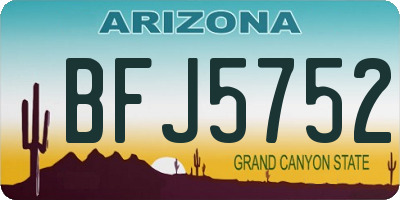 AZ license plate BFJ5752