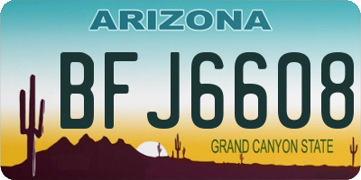 AZ license plate BFJ6608