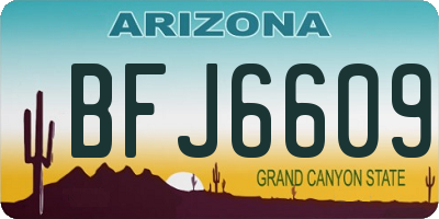 AZ license plate BFJ6609