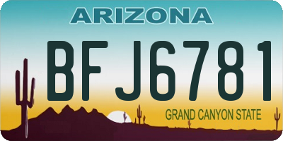 AZ license plate BFJ6781