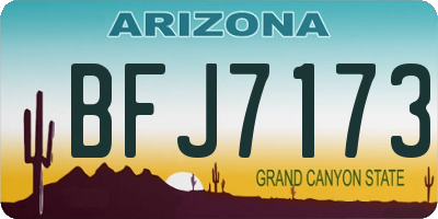 AZ license plate BFJ7173