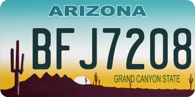 AZ license plate BFJ7208