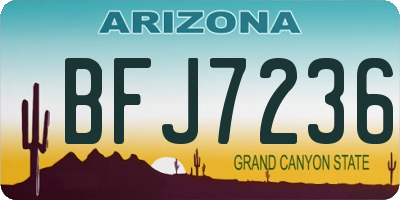 AZ license plate BFJ7236