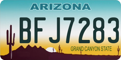 AZ license plate BFJ7283