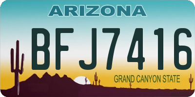 AZ license plate BFJ7416