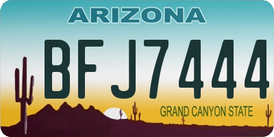 AZ license plate BFJ7444