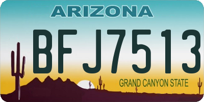 AZ license plate BFJ7513