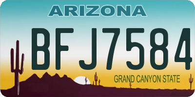 AZ license plate BFJ7584
