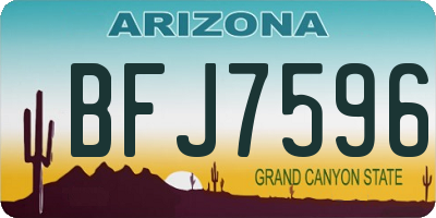 AZ license plate BFJ7596