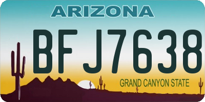 AZ license plate BFJ7638