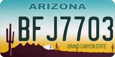 AZ license plate BFJ7703