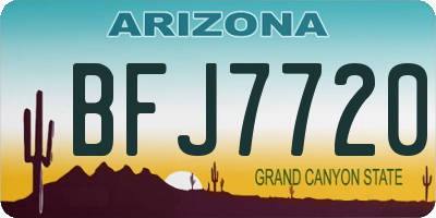 AZ license plate BFJ7720