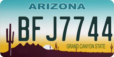 AZ license plate BFJ7744