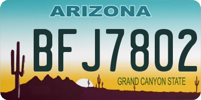 AZ license plate BFJ7802
